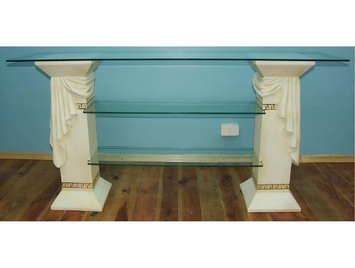 Xlmoebel TV-Schrank Modernes Glasregal mit Säulen-Design für Wohnzimmer (Regal mit Schärpe Material: Acryl/Stuck 82 cm Höhe) Hergestellt in Europa Xlmoebel TV-Schrank Modernes Glasregal mit Säulen-Design für Wohnzimmer (Regal mit Schärpe Material: Acryl/Stuck 82 cm Höhe) Hergestellt in Europa von OTTO