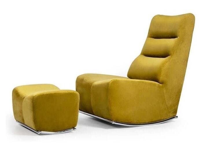 Xlmoebel Wohnzimmer-Set Designer Stoff Sessel mit Hocker Set für Wohnzimmer in luxuriösem, (2-St., 2tlg Wohnzimmer Set (Sessel + Hocker) von OTTO
