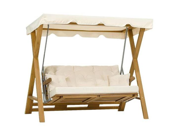 Xlmoebel Hollywoodschaukel Stabiler Beiger Garten-Schaukelstuhl Luxuriöser Garten-Hängekorb, Hergestellt in Europa, beige braun von OTTO