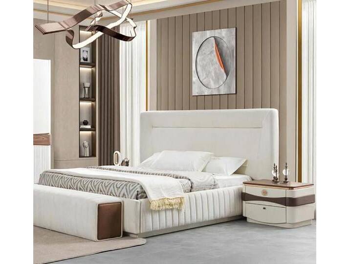 Xlmoebel Schlafzimmer-Set 3-teiliges Schlafzimmer-Ensemble mit luxuriösem Designbett und 2, (3tlg. Schlafzimmer Set (Bett + 2x Nachttische) von OTTO