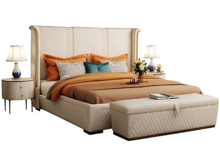 Xlmoebel Schlafzimmer-Set 3-teiliges Schlafzimmer-Set im modernen Luxus-Design mit Nachttisch, (3tlg.Schlafzimmer Set (Bett + 2x Nachttisch) von OTTO