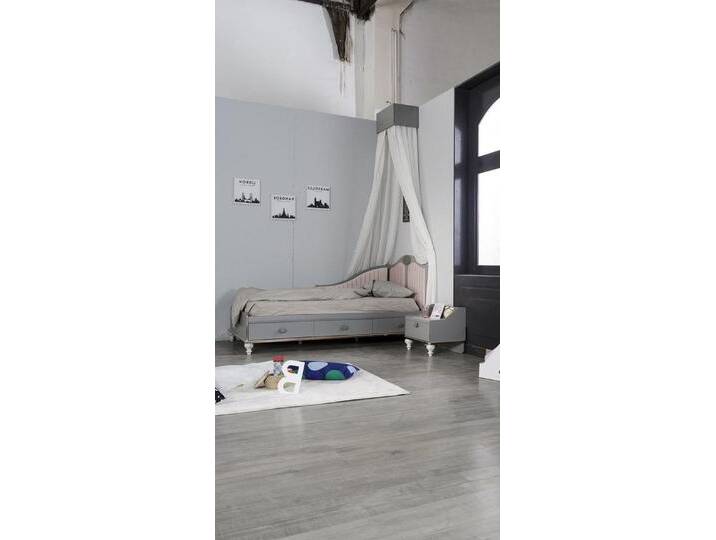 Xlmoebel Schlafzimmer-Set Design Luxus Bett Nachttisch Set für das Schlafzimmer, (Bett + Nachttisch), Hergestellt in Europa, grau von OTTO