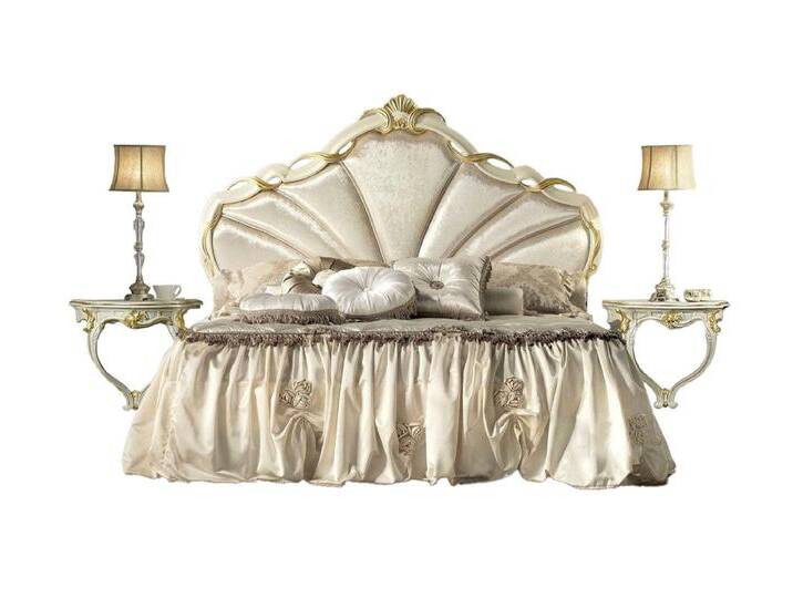 Xlmoebel Schlafzimmer-Set Design Schlafzimmer 3tlg. Bett 2x Nachttisch Klassischer Luxus, (3-tlg., Bett + 2x Nachttische), Hergestellt in Europa, weiß von OTTO