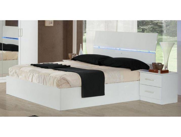 Xlmoebel Schlafzimmer-Set Doppelbett Bett 2x Nachttische Holz Design Modern Stil 3tlg. LED Licht, (3-tlg., Bett + 2x Nachttische) von OTTO