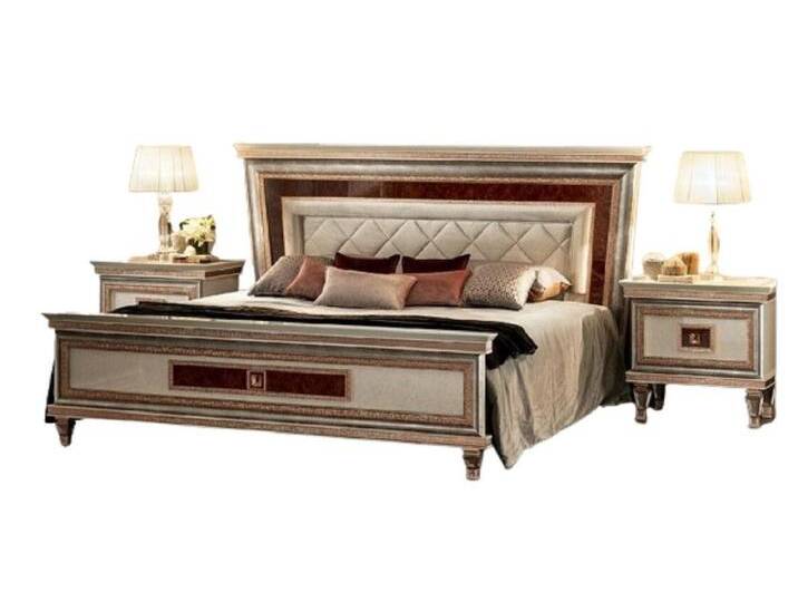 Xlmoebel Schlafzimmer-Set Elegantes Schlafzimmermöbel Set Bett mit 2 Nachtkommoden 3tlg., (3-tlg., 1x Bett + 2x Nachttisch), Hergestellt in Europa von OTTO