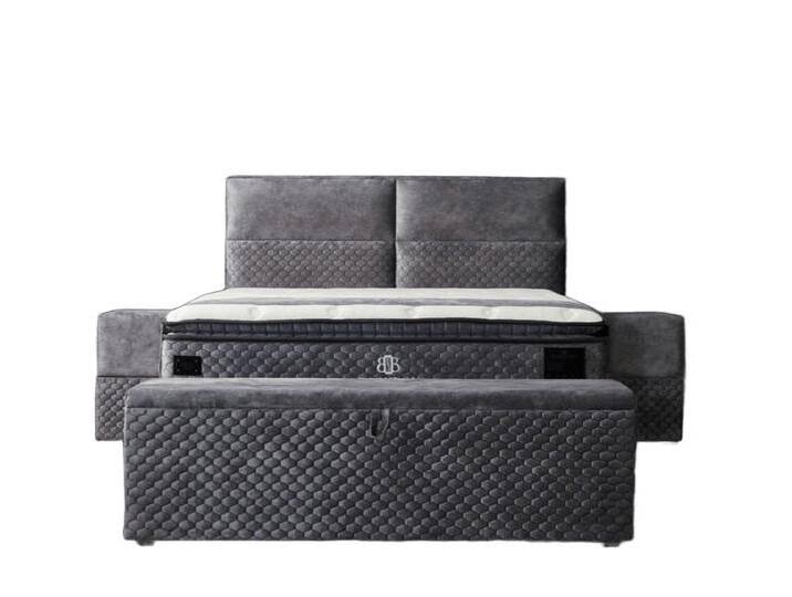 Xlmoebel Schlafzimmer-Set Hochwertiges Designer Luxus-Bett-Set mit 2 Nachttischen und Sitzbank, (4tlg.Schlafzimmer Set (Bett + 2X Nachttisch + Sitzbank) von OTTO