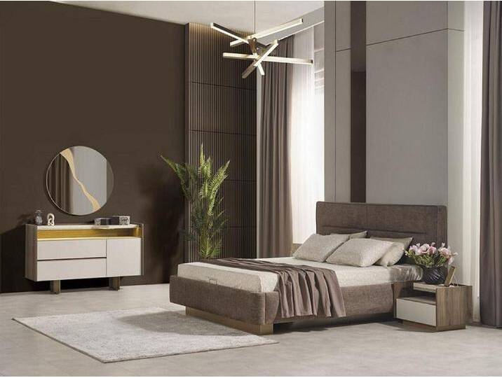 Xlmoebel Schlafzimmer-Set Hochwertiges Doppelbett-Set mit Nachttischen und Kommode für, (BETT + 2X NACHTTISCHE + KOMMODE), Hergestellt in Europa von OTTO