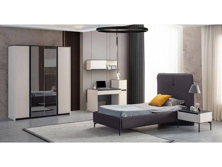 Xlmoebel Schlafzimmer-Set Kinderzimmer Möbel Set: Bett, Nachttisch, Schreibtisch, Kleiderschrank, (5-tlg., Bett + Nachttisch + Schreibtisch + Wandschrank + Kleiderschrank) von OTTO