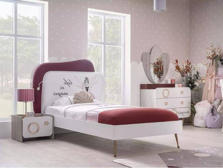 Xlmoebel Schlafzimmer-Set Kinderzimmer-Set in Designer-Ausführung: Bett, Spiegel, Kommode, (Kinderzimmer Set 4tlg (Bett + Nachttisch + Kommode + Spiegel) von OTTO