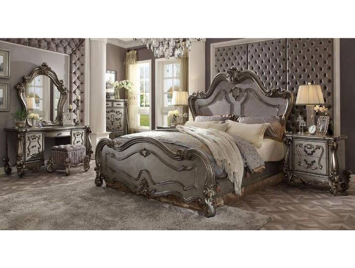 Xlmoebel Schlafzimmer-Set Klassische Schlafzimmer Set Bett 2x Nachttische Schminktisch Spiegel, (5-tlg., Bett + 2x Nachttische + Spiegel + Schminktisch) von OTTO