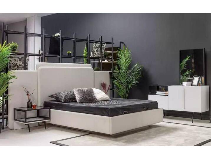 Xlmoebel Schlafzimmer-Set Luxus Schlafzimmerbett 2 Nachttische Kommode Set Design 5tlg., (5-tlg., 1x Bett + 2x Nachttische + 1x Kommode + 1x Spiegel) von OTTO