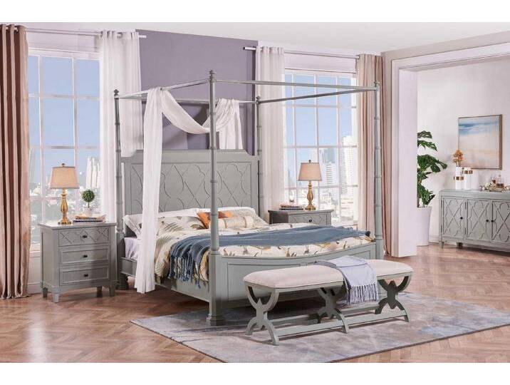 Xlmoebel Schlafzimmer-Set Neues 5-teiliges Schlafzimmer-Set im modernen Landhausstil mit Bett, (5-tlg., 5tlg.Schlafzimmer Set (Bett + 2x Nachttisch + Kommode + Hocker) von OTTO