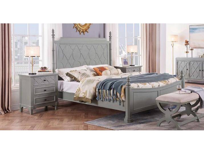 Xlmoebel Schlafzimmer-Set Neues luxuriöses Schlafzimmer-Set klassischem Bett und 2Nachttisch, (3-tlg., 3tlg.Schlafzimmer Set (Bett + 2x Nachttisch) von OTTO