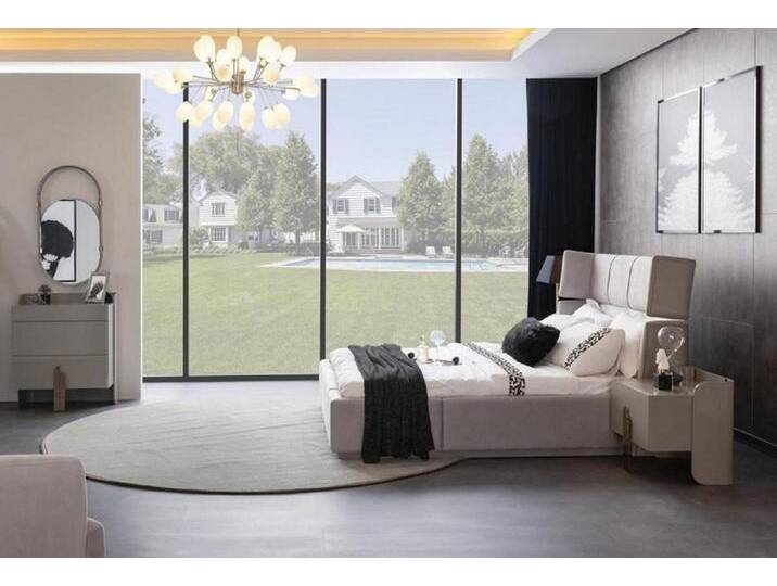 Xlmoebel Schlafzimmer-Set Schlafzimmer-Set mit Doppelbett, Nachttischen, Kommode + Spiegel, (5tlg. Schlafzimmer Set (Bett + 2x Nachttische + Kommode + Spiegel) von OTTO