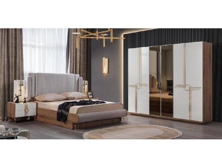 Xlmoebel Schlafzimmer-Set Schlafzimmermöbel Set mit Doppelbett, 2 Nachttischen, Kleiderschrank, (4tlg.Schlafzimmer Set(Bett + 2x Nachttische + Kleiderschrank) von OTTO