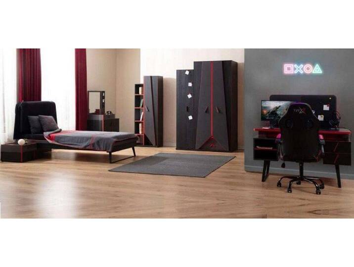 Xlmoebel Schlafzimmer-Set Zeitgemäßes Set für das Kinderzimmer mit Bett, Bücherschrank, Kommode, (6-tlg., Schlafzimmer-Set), Hergestellt in Europa von OTTO