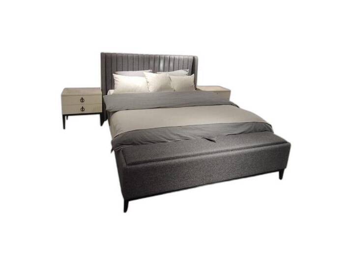 Xlmoebel Schlafzimmer-Set Zeitgenössisches Bett + Sitzbank + 2 Nachttische, alles praktisch, (3-tlg., Bett / 2x Nachttische), Hergestellt in Europa von OTTO