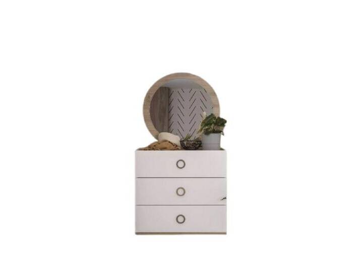 Xlmoebel Schminkschrank Set Schrank für Schlafzimmer aus weißem Holz mit Spiegel und Kommoden (2-St., Schminkschrank + Spiegel) Hergestellt in Europa von OTTO