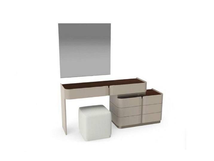 Xlmoebel Schminktisch Kosmetik Tisch Spiegel Elegant Weißer Hocker Gesamt Set Schlafraum (3-St., 1x Schminktisch + 1x Spiegel + 1x Hocker) von OTTO