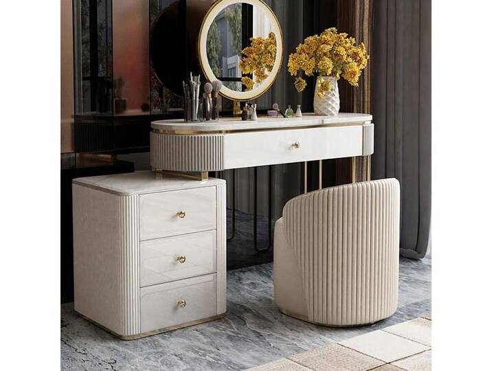 Xlmoebel Schminktisch Moderne Konsole mit Spiegel und Hocker für das Schlafzimmer - Tisch (Schminktisch + Kommode + Hocker), Hergestellt in Europa von OTTO