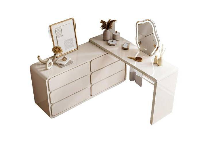 Xlmoebel Schminktisch Moderner Eck-Schminktisch mit Schubladen in Weiß (1-St., Schminktisch), Hergestellt in Europa, weiß von OTTO