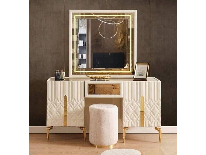 Xlmoebel Schminktisch Schminktisch mit Spiegel, für Ihr Schlafzimmer Sofort (Schminktisch), Hergestellt in Europa, weiß von OTTO