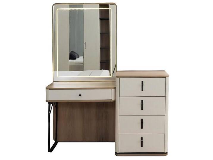 Xlmoebel Schminktisch Weißer Schminktisch mit Spiegelschrank und Beleuchtung (Kommode mit Spiegel), Hergestellt in Europa, weiß von OTTO
