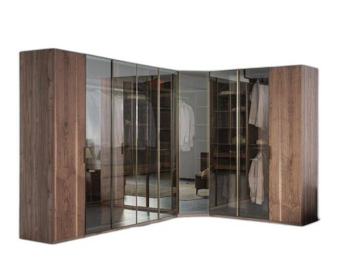 Xlmoebel Schranksystem Begehbarer Kleiderschrank Glasschrank Durchsichtige Türen Eckschrank (1-St., Kleiderschrank) Hergestellt in Europa, braun von OTTO