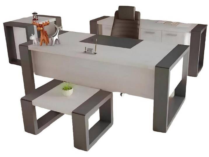 Xlmoebel Büromöbel-Set Dreiteiliges Set für das Büro mit grauer Einrichtung: Schreibtisch, (Set 4 tlg Schreibtisch+Kommode+Couchtisch+Konsolentisch) von OTTO