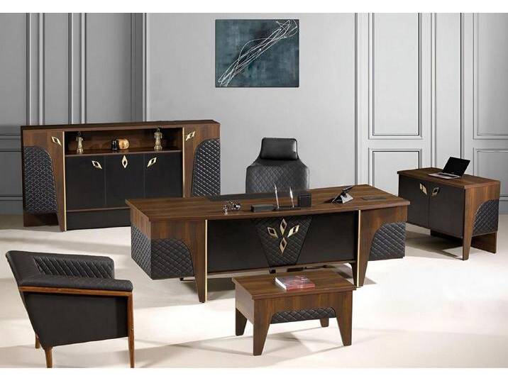 Xlmoebel Büromöbel-Set Möbel-Set für das Büro mit Schreibtisch und Bürotisch aus Holz, (Büro Set 4tlg (Bürotisch + Kommode + Couchtisch + Schrank) von OTTO