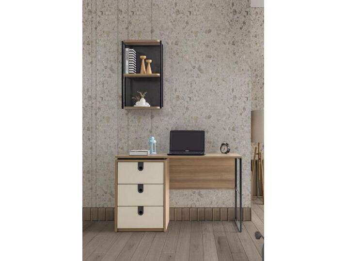 Xlmoebel Schreibtisch Zeitgemäßer Arbeitsplatz mit eingebautem Schubladensystem in Creme und (Schreibtisch), Hergestellt in Europa, beige von OTTO