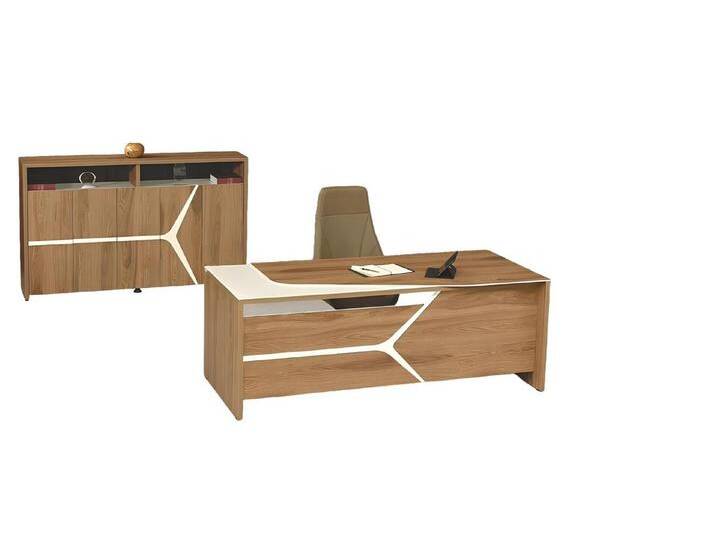 Xlmoebel Schreibtisch Zeitgemäßes Bürokomplettset Schreibtisch Arbeitsplatz Bürotisch Holz (Büro Set 4tlg (Bürotisch + Couchtisch + Schrank + Kommode) von OTTO