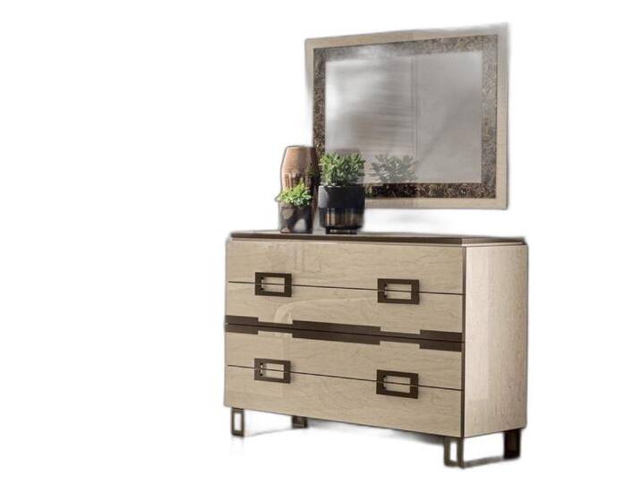 Xlmoebel Schubkastenkommode Set aus Spiegel-Kommode Holzmöbel modernes Design Gruppe (2 St., Kommode + Spiegel), Hergestellt in Europa, grau von OTTO