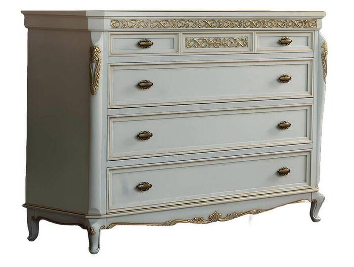 Xlmoebel Schubkastenkommode Sideboard mit 5 Schubladen und hohem Holzschrank Möbel (Kommode), Hergestellt in Italy, weiß von OTTO