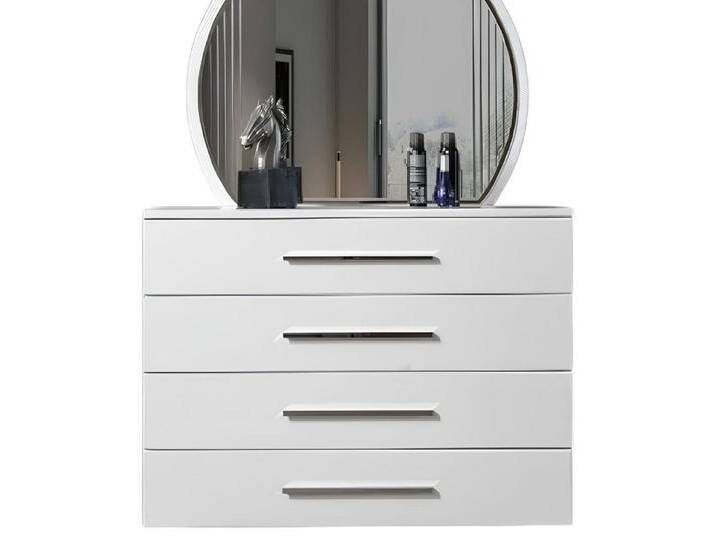 Xlmoebel Schubkastenkommode Zweiteiliges Set mit weißer Vier-Türen-Kommode für Schlafzimmer (2 St., 2tlg.Schlafzimmer Set (Kommode+Spiegel) von OTTO