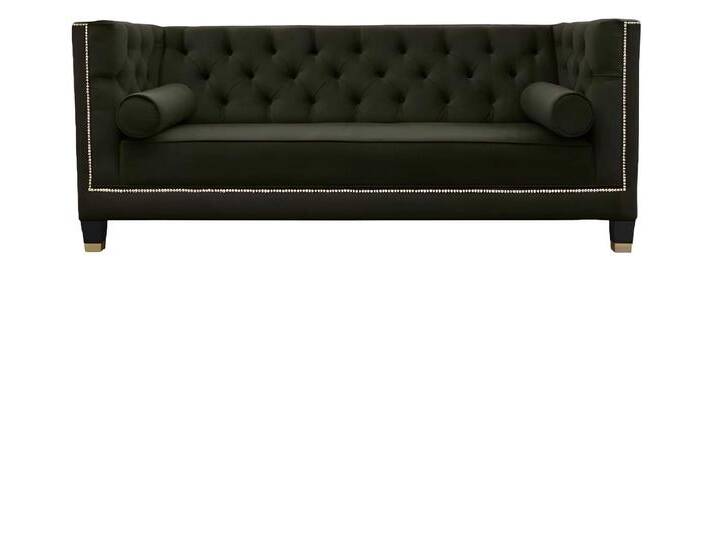 Xlmoebel Sessel Chesterfield+2 Sessel in Schwarz und Weiß XXL Großer Textil Stoff Sofa (Chesterfield + 2 Sessel), Hergestellt in Europa, schwarz von OTTO
