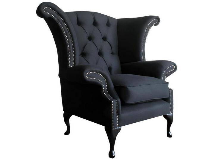 Xlmoebel Ohrensessel Einzelner Designer-Sessel in braunem Leder und Textil, luxuriöses (Sessel), Hergestellt in Europa, schwarz von OTTO