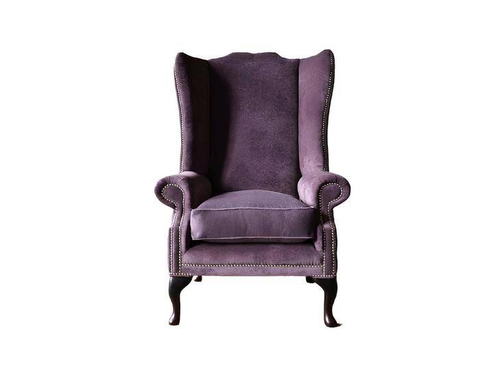Xlmoebel Sessel Einzelner Ohrensessel Chesterfield in Leder und Stoff - Gemütlicher (Ohrensessel (1 Sitzer), Hergestellt in Europa, lila von OTTO