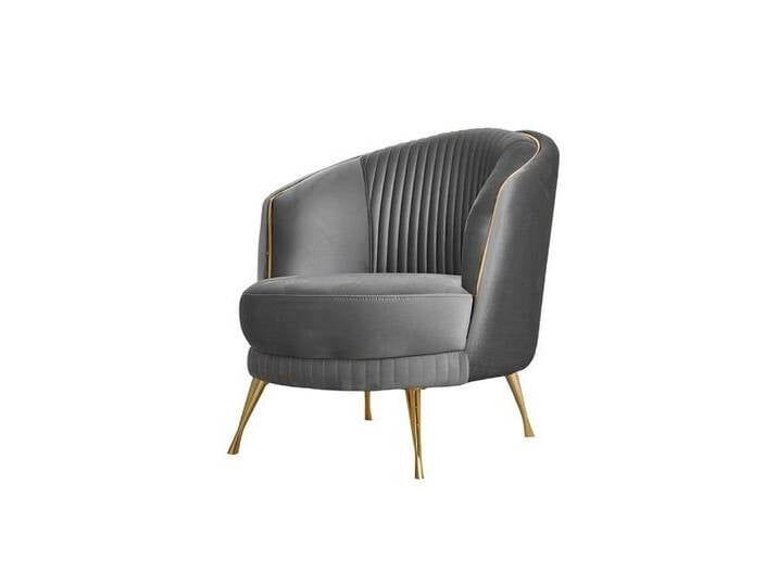 Xlmoebel Sessel Einzelstuhl 1-Sitzer Polstersessel Designer Textilsitz Moderner (1-St., Sessel), Hergestellt in Europa, grau von OTTO