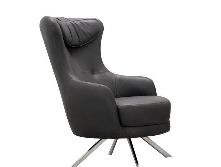Xlmoebel Sessel Luxuriöser Einsitzer Ohrensessel aus schwarzem Leder (Sessel), Hergestellt in Europa, schwarz von OTTO