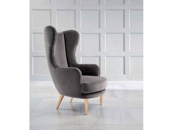 Xlmoebel Loungesessel Luxuriöser Grauer Ohrensessel Wohnzimmer-Sitzmöbel Clubsessel (Sessel), Hergestellt in Europa, grau von OTTO