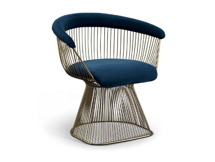 Xlmoebel Sessel Luxuriöser neuer Loungesessel aus blauem Samt mit Designer-Rückenlehne (1-St., Sessel), Hergestellt in Europa, blau von OTTO