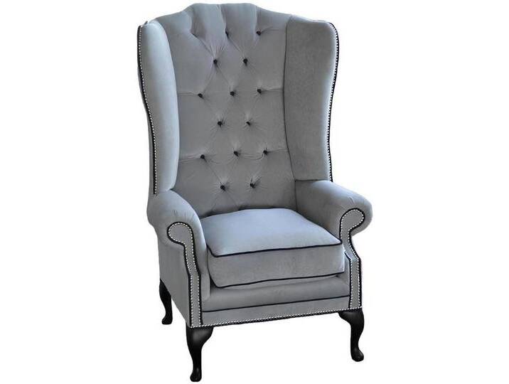 Xlmoebel Ohrensessel Neu Chesterfield Ohrensessel mit Fernseh-Design und Polsterung - (Chesterfield Ohrensessel - 360), Hergestellt in Europa, grau von OTTO