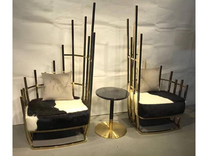 Xlmoebel Loungesessel Sitzgruppe aus Metall im modernen Lounge-Design (6-St., 6x Sessel), Hergestellt in Europa, schwarz von OTTO