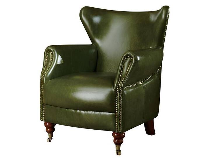 Xlmoebel Sessel Neuer Echtleder Einzelsessel in Braun im klassischen (Chesterfield Sessel Leder), Hergestellt in Europa, grün, Grün von OTTO
