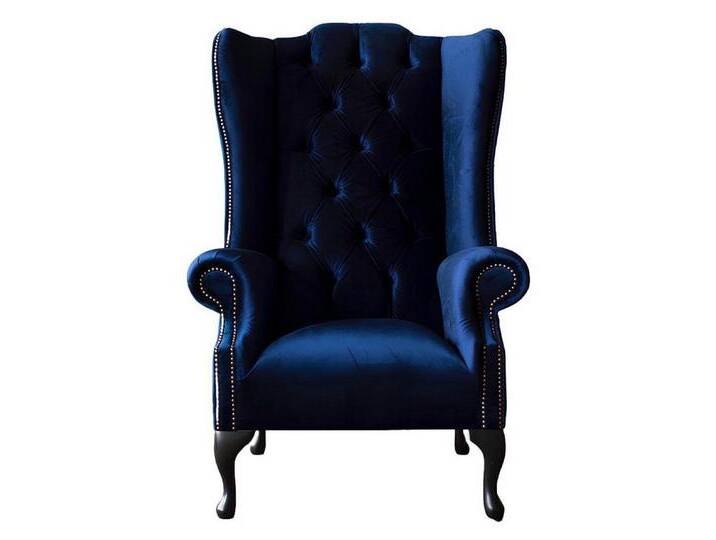 Xlmoebel Sessel Neuer Ohrensessel mit Fernsehdesign und Chesterfield-Polsterung (Chesterfield Ohrensessel - 355), Hergestellt in Europa, blau von OTTO