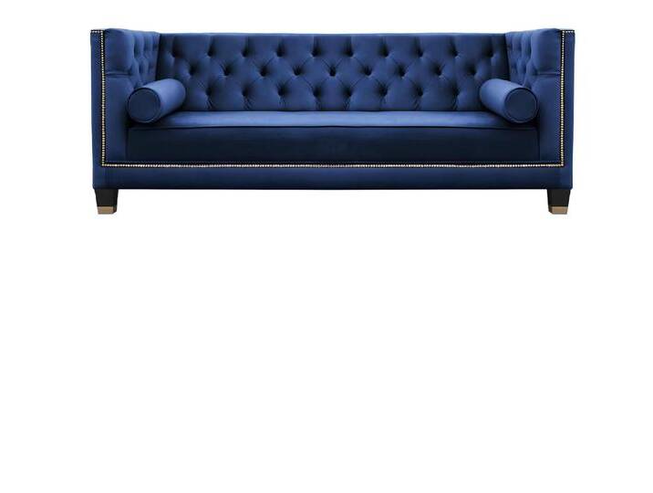 Xlmoebel Sessel Neuer XXL-Sessel in königsblauem Chesterfield-Stil aus hochwertigem (Chesterfield + 2 Sessel), Hergestellt in Europa, blau von OTTO
