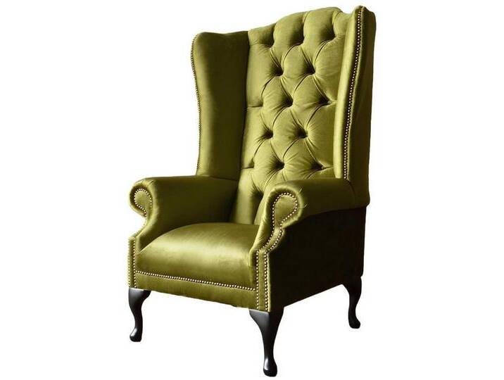 Xlmoebel Ohrensessel Neuer gemütlicher Sessel im Fernsehdesign mit Ohren (Chesterfield Ohrensessel - 343), Hergestellt in Europa, gelb von OTTO