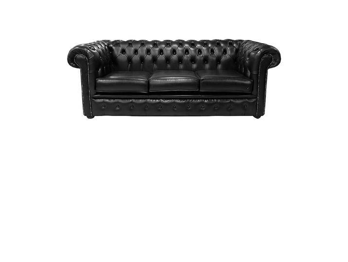 Xlmoebel Sessel Sofa aus Leder und Stoff mit komplett gepolsterter Couchgarnitur (Chesterfield 3 Sitzer + 2 Ohrensessel + Hocker - 459) von OTTO
