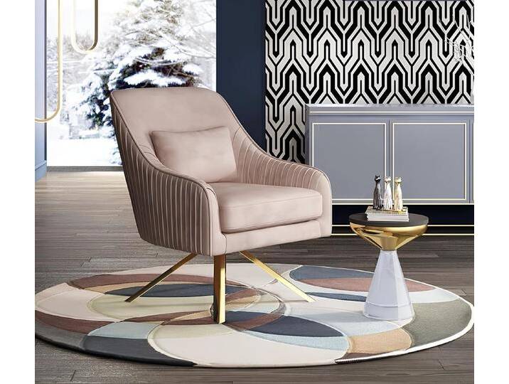 Xlmoebel Sessel Stilvoller Metall-Loungesessel-Set mit 6 Stühlen für entspannte (6x Sessel), Hergestellt in Europa, beige von OTTO